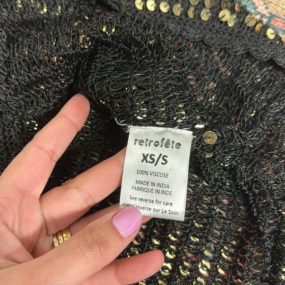 retrofete Lucia Dress in Black & Gold size XS/S - Picture 9 of 11